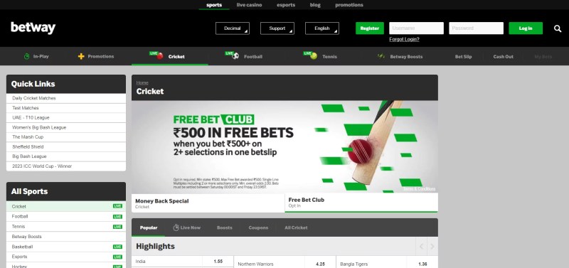 How To Bet Cricket On Betway