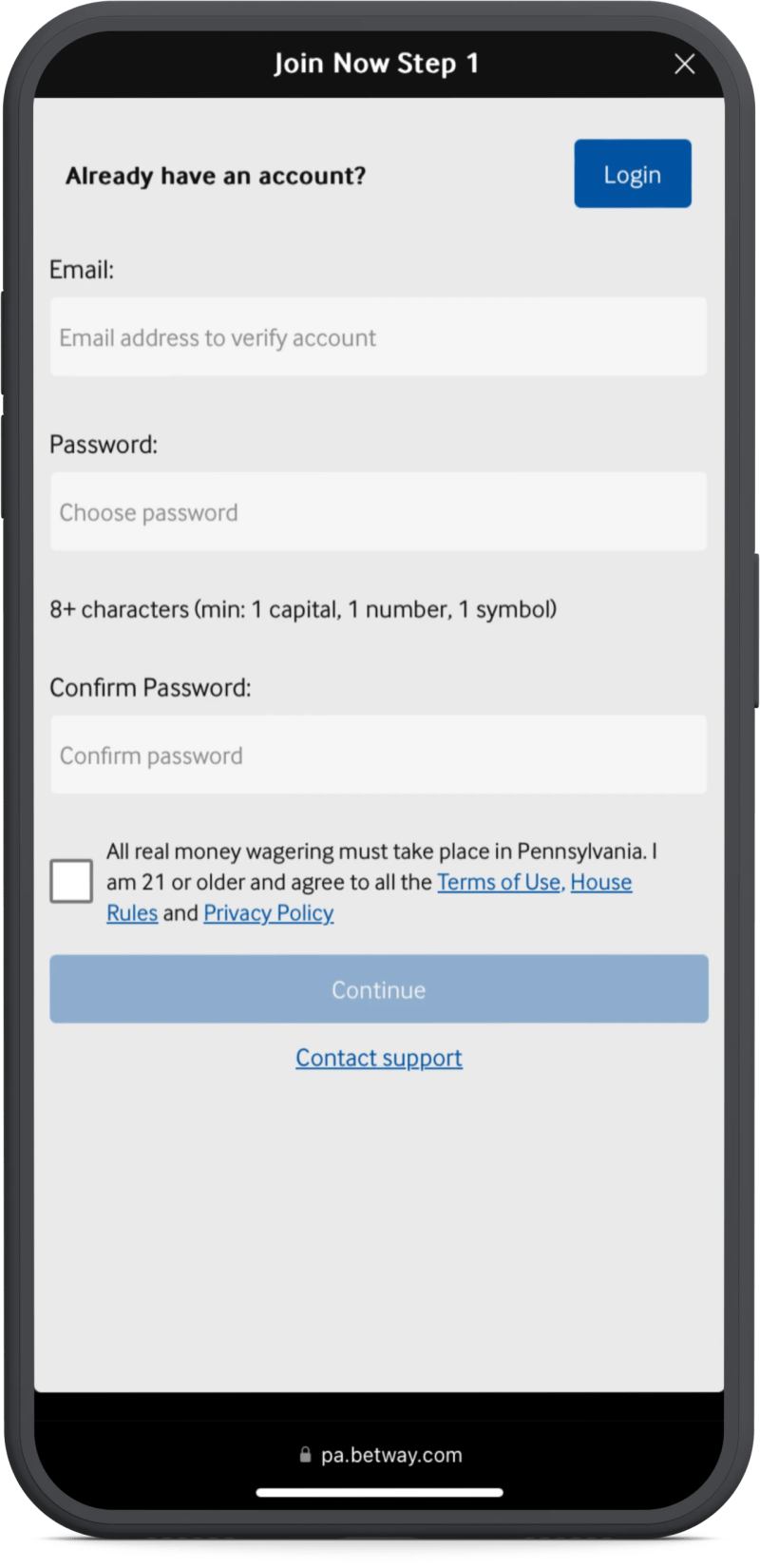 How To Change Betway Password