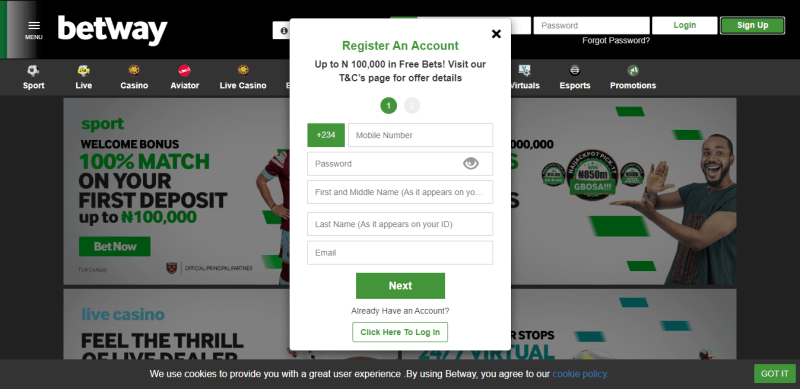 How To Sign Up On Betway