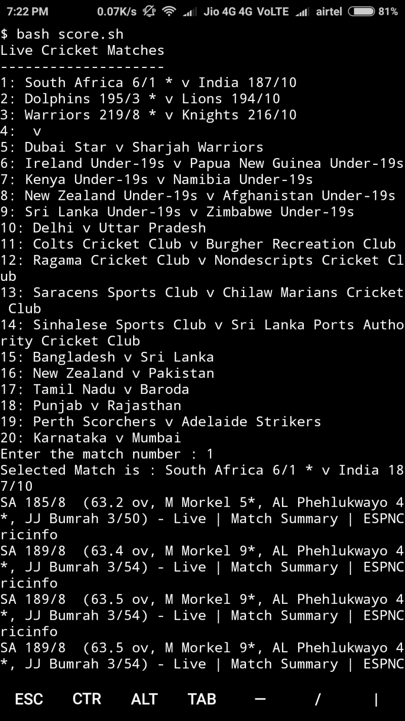 Buzz Cricket Live Score