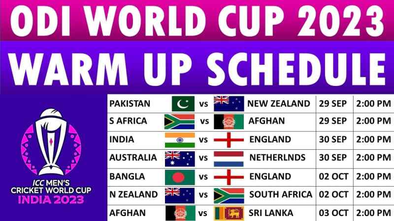 World Cup 2023 Schedule Time Table