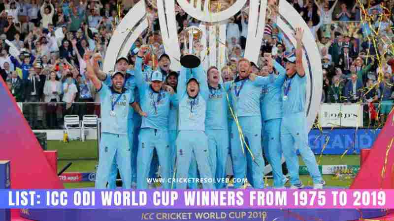 World Cup Final Winners List